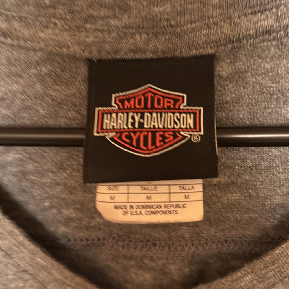 Harley-Davidson Gray and Orange Long Sleeve Tee. Size Medium. NWOT - Picture 2 of 5